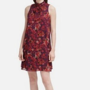Calvin Klein Purple and Red Floral Mini Dress